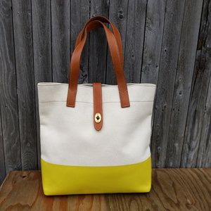 Fossil Cream and Yellow Tote Bag
